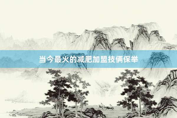 当今最火的减肥加盟技俩保举